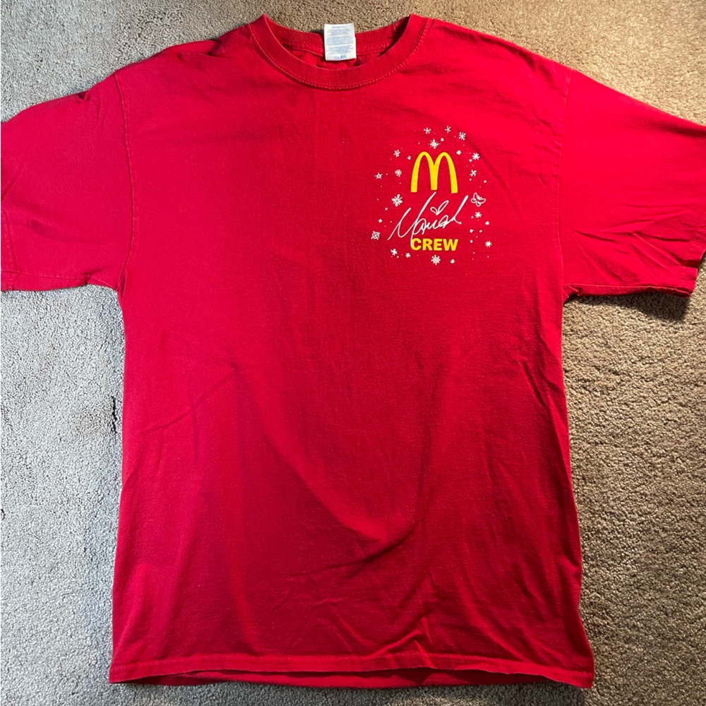 McDonald's Mariah Carey Crew T-Shirt, red, short-sleeve shirt